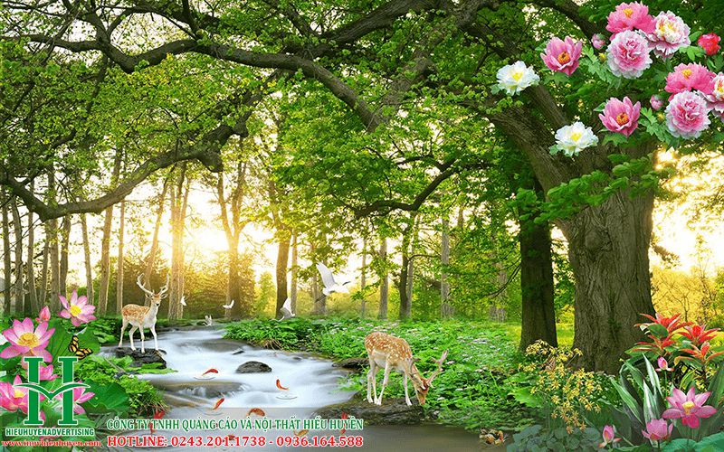99+ Mẫu tranh 3D phong cảnh thiên nhiên rừng cây và nai đẹp nhất
